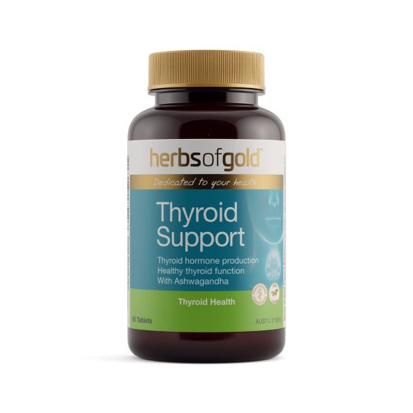 Herbs of Gold Thyroid Support 60 Tablets - healthy thyroid function support supplement