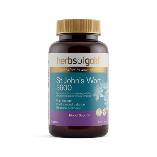 Herbs of Gold St John's Wort 3600 60 Tablets - emotional wellbeing and nervous system support