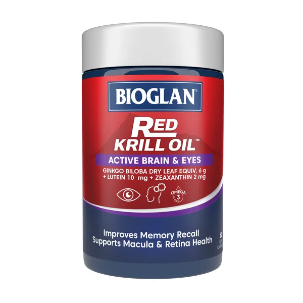 BIOGLAN Red Krill Oil Active Brain & Eyes 60 Soft Capsules