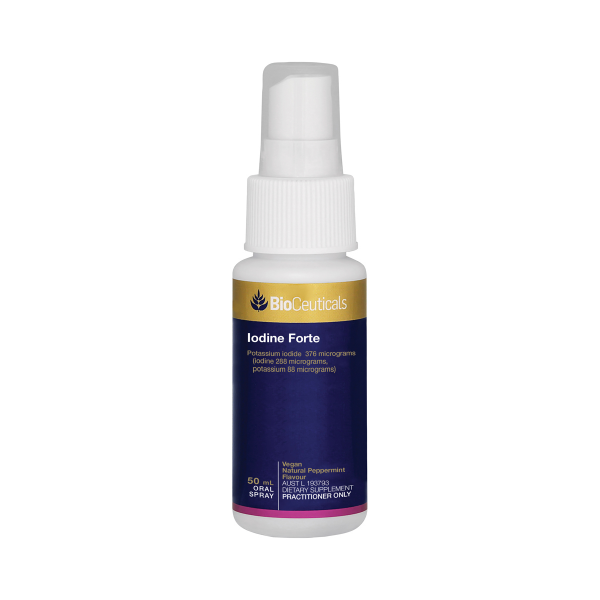 BioCeuticals Iodine Forte Oral Spray 50mL – iodine spray for thyroid hormone support