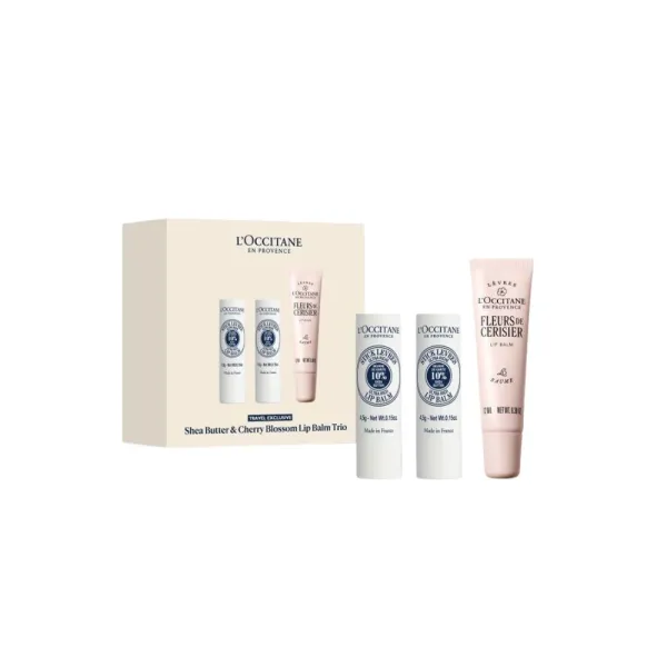 L'Occitane Shea & Cherry Blossom Lip Balm Trio Travel Exclusive