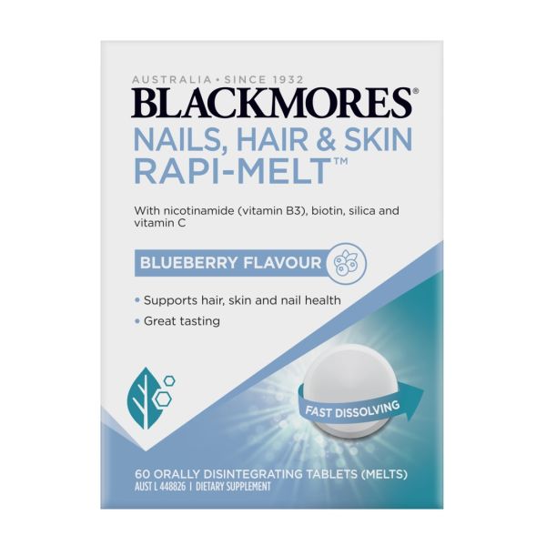 Blackmores Nails, Hair & Skin Rapi-Melt Blueberry Flavour 60 Tablets