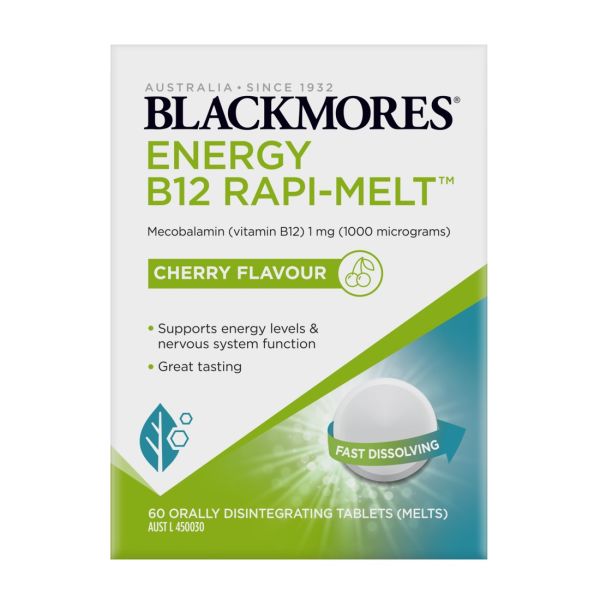 Blackmores Energy B12 Rapi-Melt Cherry Flavour 60 Tablets