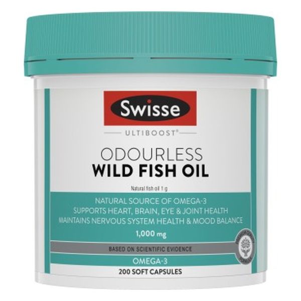 Swisse Ultiboost Odourless Wild Fish Oil 1000mg 200 Capsules