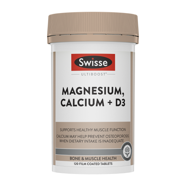 Swisse Ultiboost Magnesium, Calcium + D3 120 Tablets