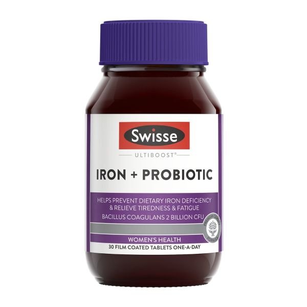 Swisse Ultiboost Iron + Probiotic 30 Tablets
