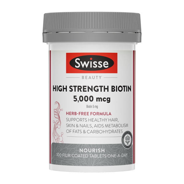 Swisse Beauty High Strength Biotin 5000mcg 100 Tablets