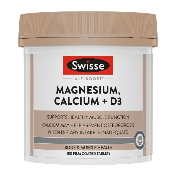Swisse Ultiboost Magnesium, Calcium + D3 180 Tablets