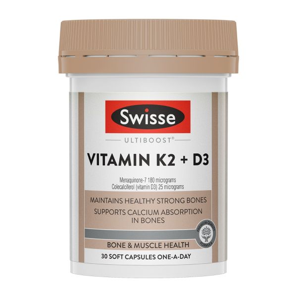 Swisse Ultiboost Vitamin K2 + D3 30 Capsules