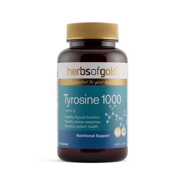 Herbs of Gold Tyrosine 1000 60 Tablets