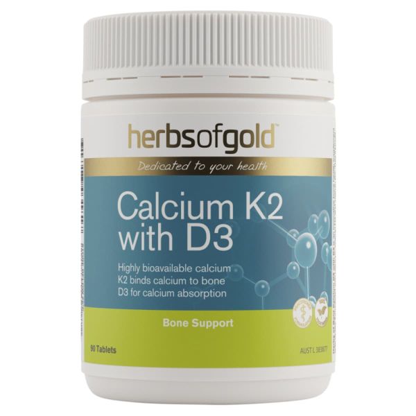 Herbs of Gold Calcium K2 with D3 90 Tablets