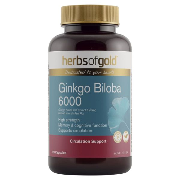Herbs of Gold Ginkgo Biloba 6000 120 Capsules