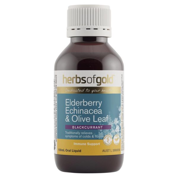 Herbs of Gold Elderberry Echinacea and Olive Leaf 100mL