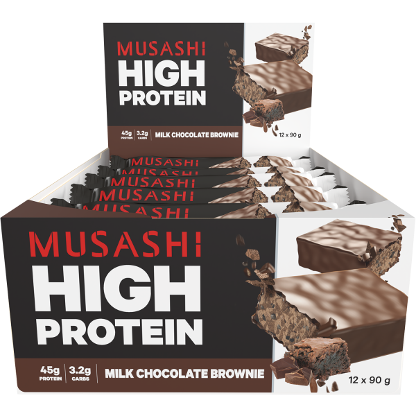 Musashi High Protein Milk Chocolate Brownie 90g x 12