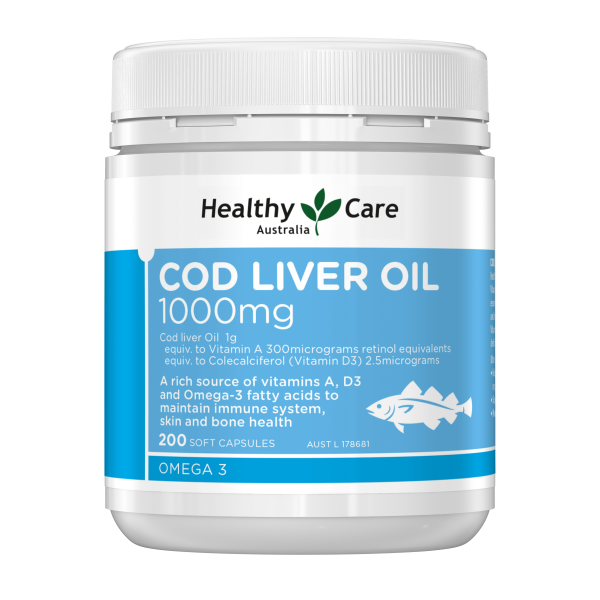 Healthy Care Cod Liver Oil 1000mg 200 Capsules