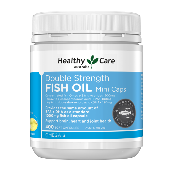 Healthy Care Double Strength Odourless Fish Oil Mini Caps 400 Capsules