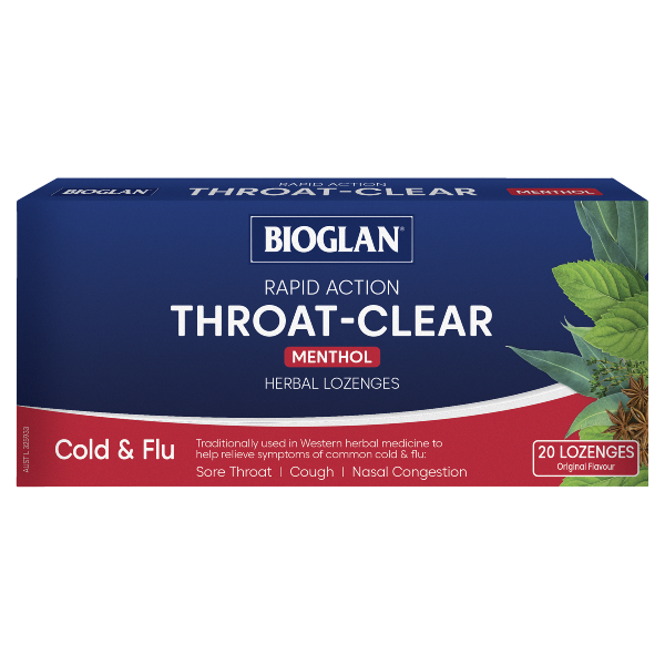 Bioglan Rapid Action Throat-Clear Menthol 20 Lozenges