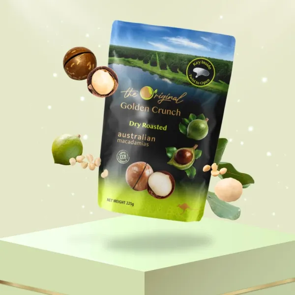 Macadamias Australia The Original Golden Crunch Macadamias Dry Roasted 225g