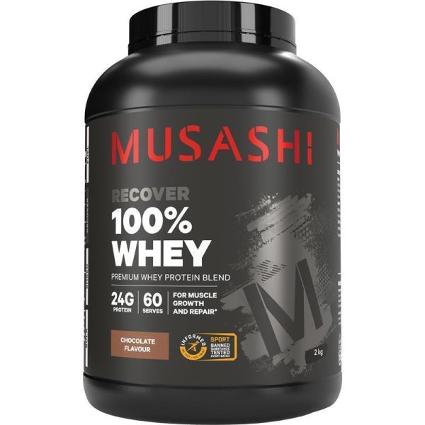 Musashi 100% Whey Chocolate 2kg Protein Powder - High-Quality Nutritional Supplement for Daily Vitality