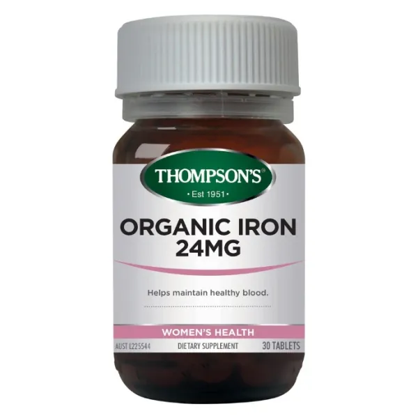 Thompson's Organic Iron 24Mg 30 Tablets