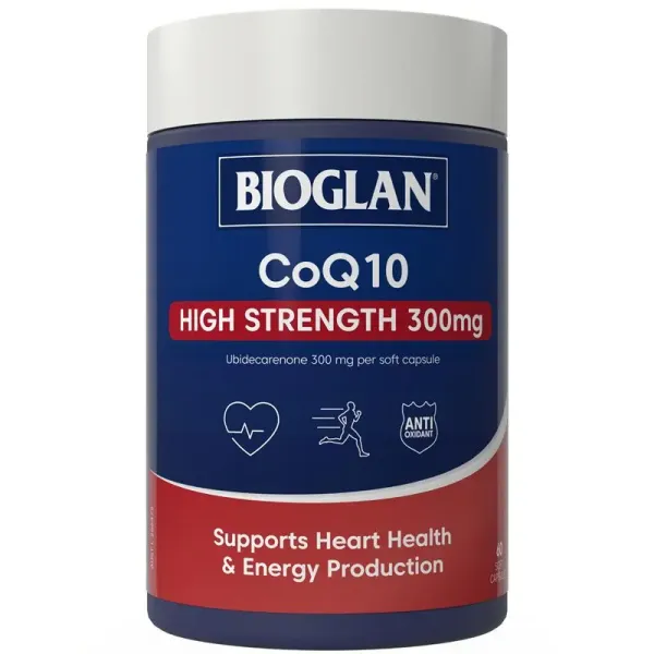 Bioglan CoQ10 300mg 60 Capsules - High Strength Coenzyme Q10 for Heart Health and Energy Production