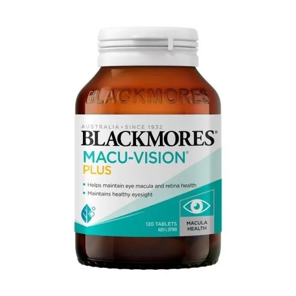 Blackmores Macu-Vision Plus 120 Tablets - Advanced Eye Formula with Lutein, Zeaxanthin, and Antioxidants for Blue Light Protection