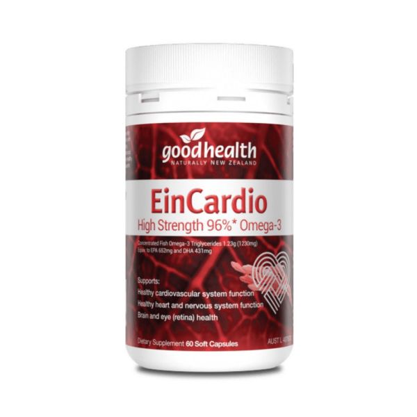 Goodhealth-EinCardio High Strength 96% Omega-3 60 Capsules (EXP 10/2025)
