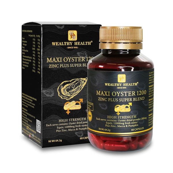 Wealthy Health-Maxi Oyster 1200 ZINC Plus Super Blend 60 Capsules