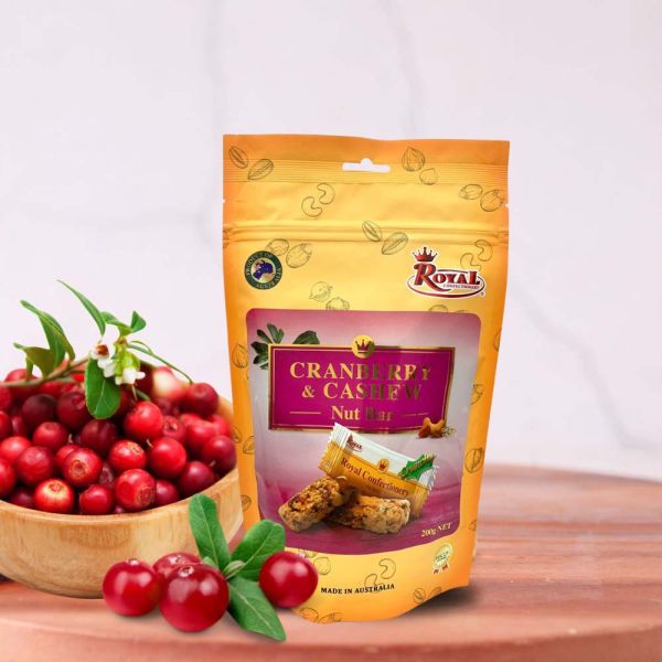Royal Confectionery-Cranberry &amp; Cashew Nut Bar 200g