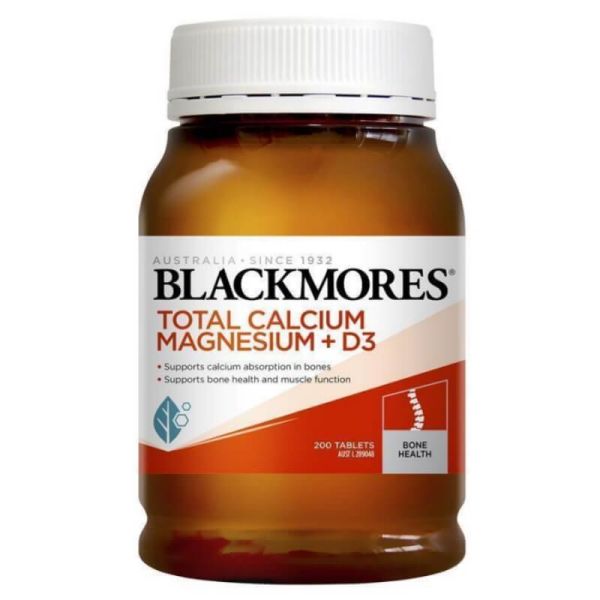 Blackmores Total Calcium Magnesium + D3 200 Tablets - Advanced Bone Support Formula with Triple Calcium and Vitamin D3