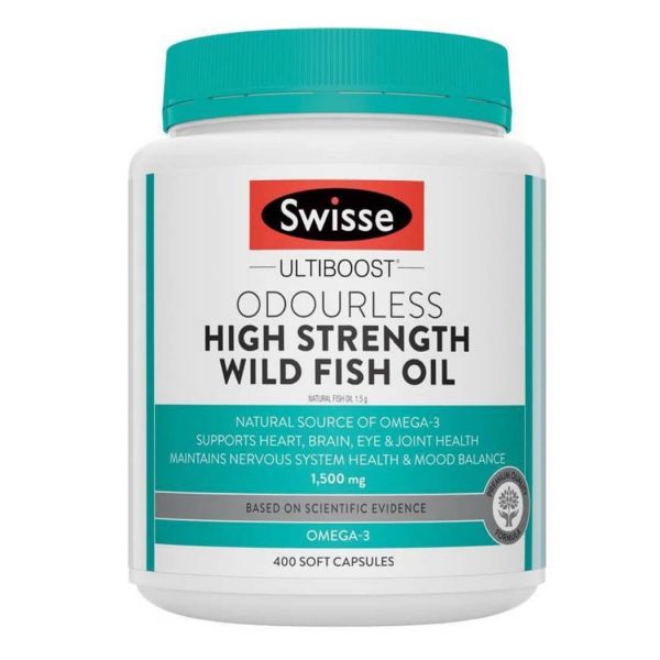 Swisse Ultiboost High Strength Odourless Wild Fish Oil 1500mg 400 Capsules