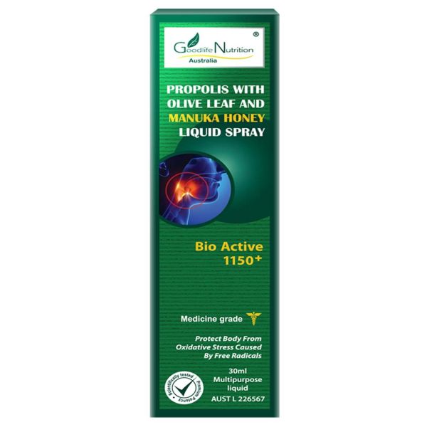 Goodlife Nutrition-Propolis With Olive Leaf &amp; Manuka Honey Liquid Spray 30ml