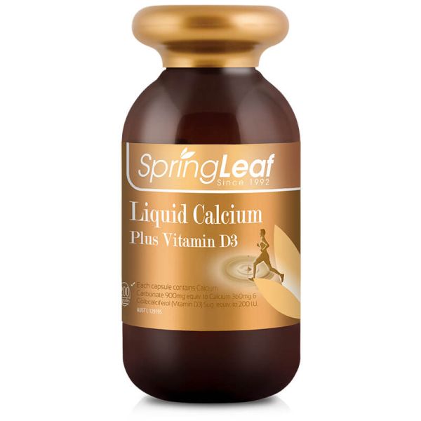 Springleaf Liquid Calcium Plus Vitamin D3 200 Capsules