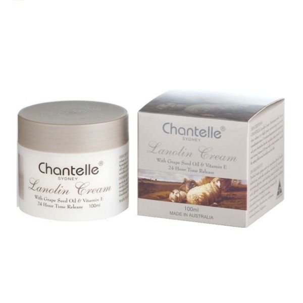 Chantelle Sydney Lanolin Cream 100ml - Premium Australian Moisturizer with Grapeseed Oil and Vitamin E for Brightening and Hydration