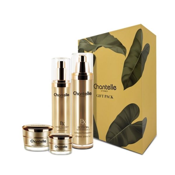 Chantelle Sydney-Gold Classic 4 In 1 Gift Package - Luxury Australian Skincare Set with Placenta, Lanolin, and Grapeseed Oil