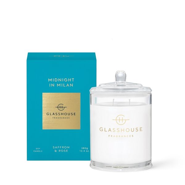 Glasshouse Fragrances-Midnight In Milan Triple Scented Soy Candle 380g