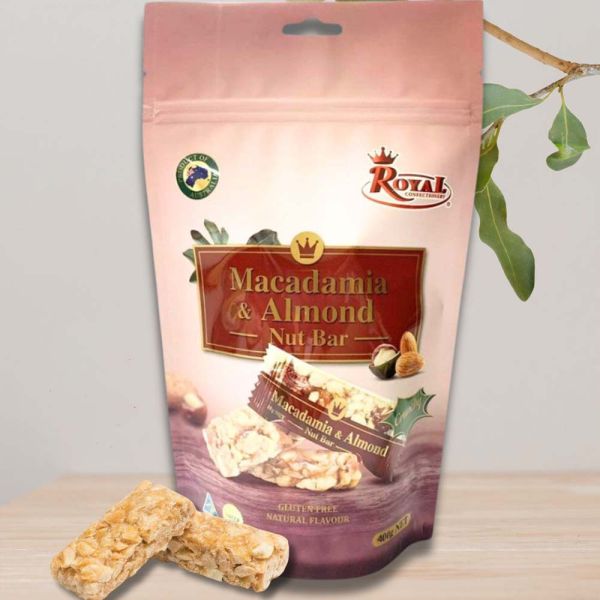 Royal Confectionery-Macadamia &amp; Almond Nut Bar 400g