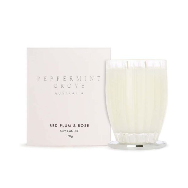 Peppermint Grove-Red Plum &amp; Rose Soy Candle 370g