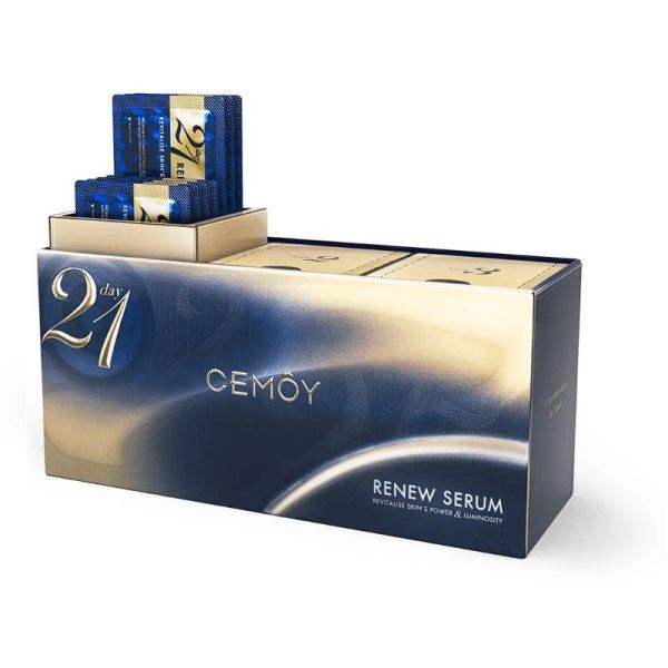 Cemoy 21 Day Renew Serum 2ml x 21 Sachets - Intensive Nighttime Treatment for Cellular Detox and Radiance Reset
