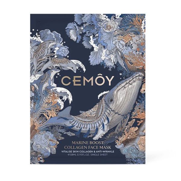 Cemoy Marine Boost Collagen Face Mask 5 Sheets - Intensive Firming and Hydrating Sheet Mask with Marine Collagen