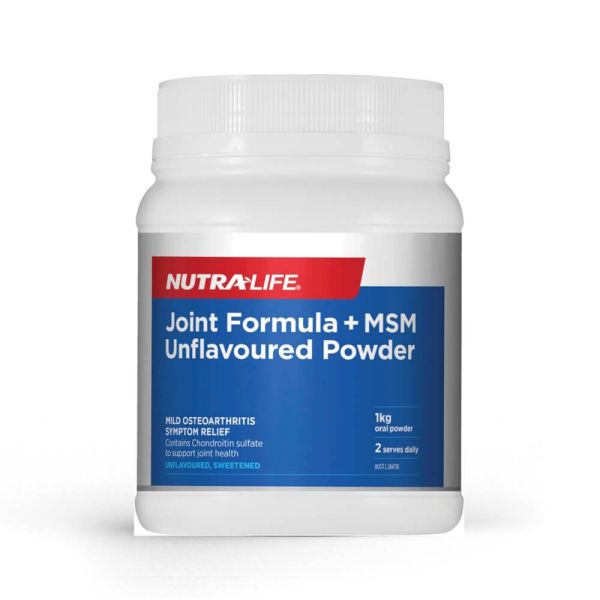 Nutra-Life Joint Formula + MSM Unflavoured Powder 1kg - High-Potency Bulk Glucosamine and Chondroitin Supplement for Joint Health