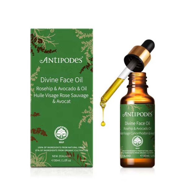 Antipodes-Divine Face Oil Organic Avocado Oil &amp; Rosehip 30ml