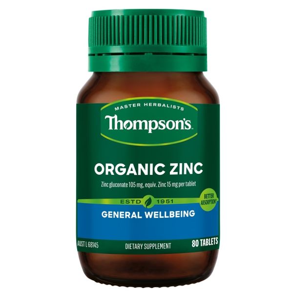 Thompson's Organic Zinc 80 Tablets