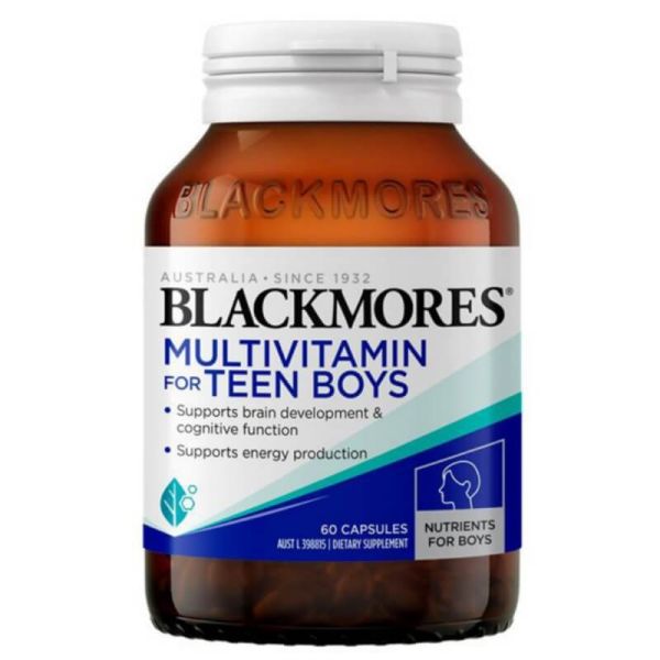 Blackmores Multivitamin For Teen Boys 60 Capsules - Nutritional Support for Growth, Brain Development, and Energy in Teenage Boys