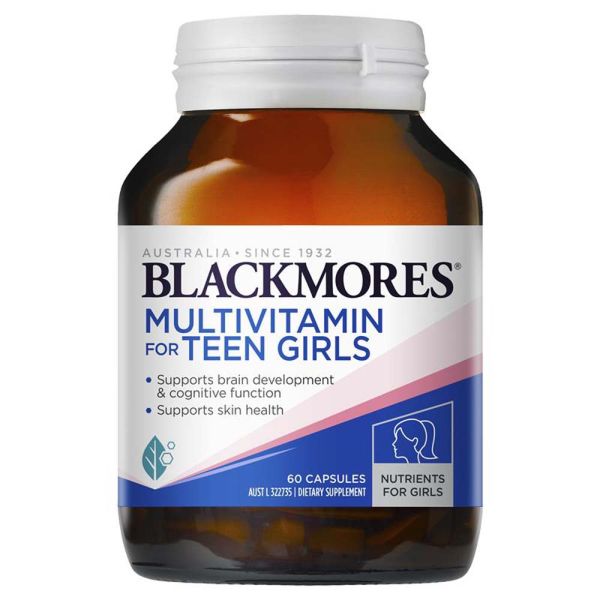Blackmores Multivitamin For Teen Girls 60 Capsules - Comprehensive Nutritional Support for Puberty, Hormones, and Skin Health