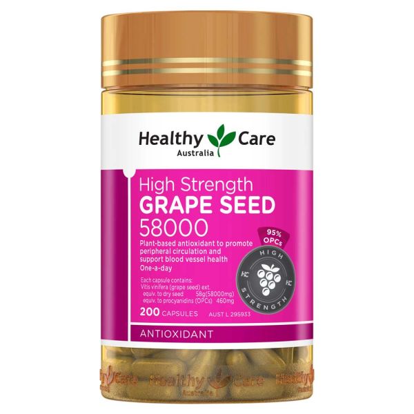 Healthy Care-High Strength Grape Seed 58000mg 200 Capsules
