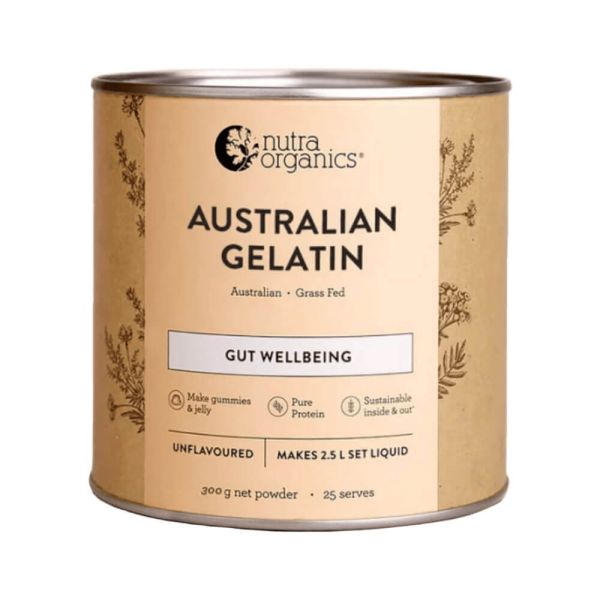 Nutra Organics-Natural Gelatin Gut Wellbeing Unflavoured 250g Powder