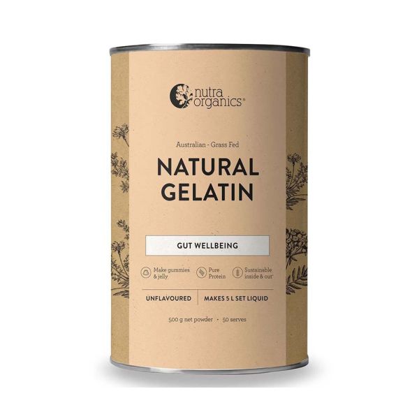 Nutra Organics-Natural Gelatin Gut Wellbeing Unflavoured 500g Powder