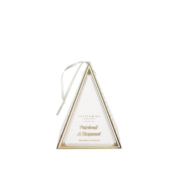 Peppermint Grove-Patchouli &amp; Bergamot Bath Salts &amp; Scrunchie Decoration