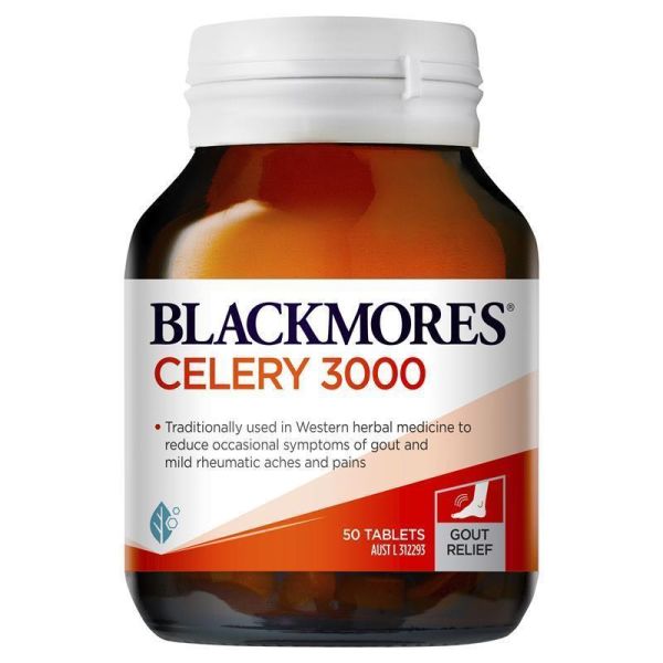 Blackmores Celery 3000 50 Tablets - Natural Herbal Support for Joint Comfort and Uric Acid Metabolism